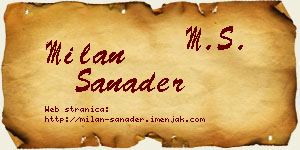 Milan Sanader vizit kartica